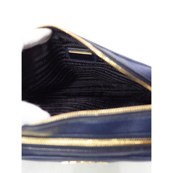 Prada Leather Shoulder Bag Navy - Picture 3 of 5